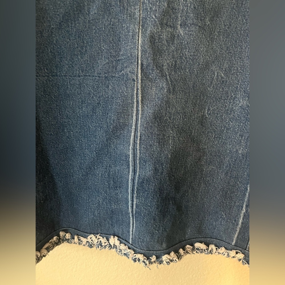 Handmade Denim Patchwork Frayed Vest Women's Size M - Picture 7 of 12